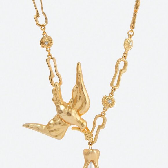 Yellow Gold Casual Women's Beaded Long Necklace - Picture 6 of 6